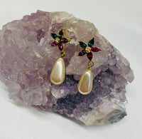 Thumbnail for Rhinestone Star and Faux Pearl Pierced Dangle Earrings Bloomers and Frocks 