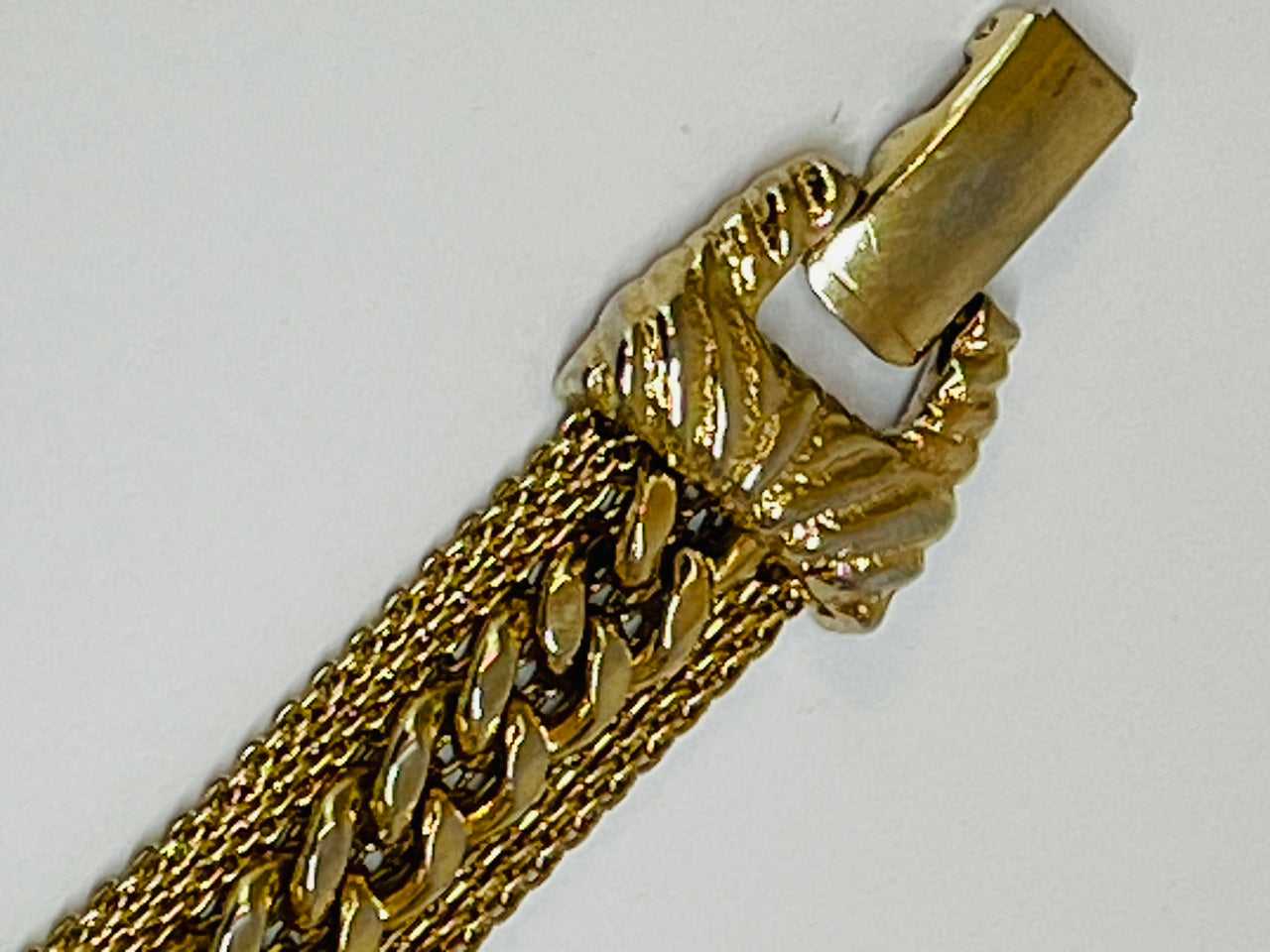Sarah Coventry Gold Chain and Mesh Bracelet Devil's Details 