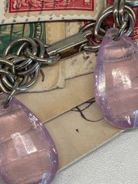 Thumbnail for Silver and Purple Stone Charm Bracelet Devil's Details 