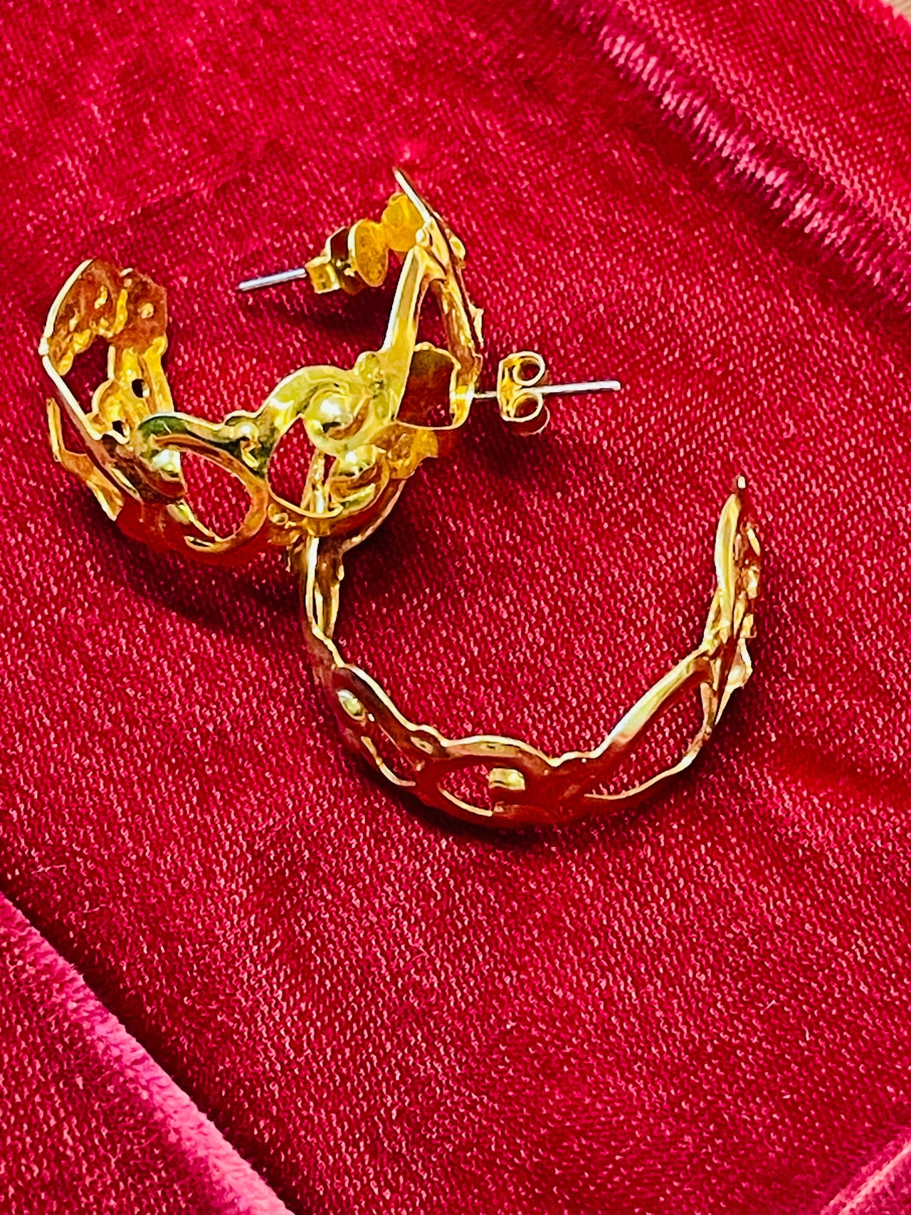 Small Gold Heart Hoops Devil's Details 