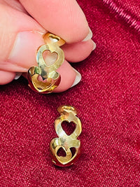 Thumbnail for Small Gold Heart Hoops Devil's Details 