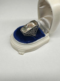 Thumbnail for Sterling Art Deco Pearl Blister Ring Devil's Details 