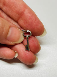 Thumbnail for Sterling Silver Skeleton Key Charm Devil's Details 