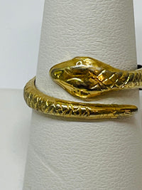 Thumbnail for Tiny Goldtone Coiled Snake Ring Devil's Details 