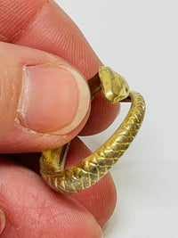Thumbnail for Tiny Goldtone Coiled Snake Ring Devil's Details 