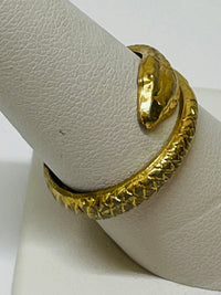 Thumbnail for Tiny Goldtone Coiled Snake Ring Devil's Details 