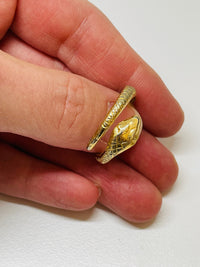 Thumbnail for Tiny Goldtone Coiled Snake Ring Devil's Details 