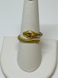 Thumbnail for Tiny Goldtone Coiled Snake Ring Devil's Details 