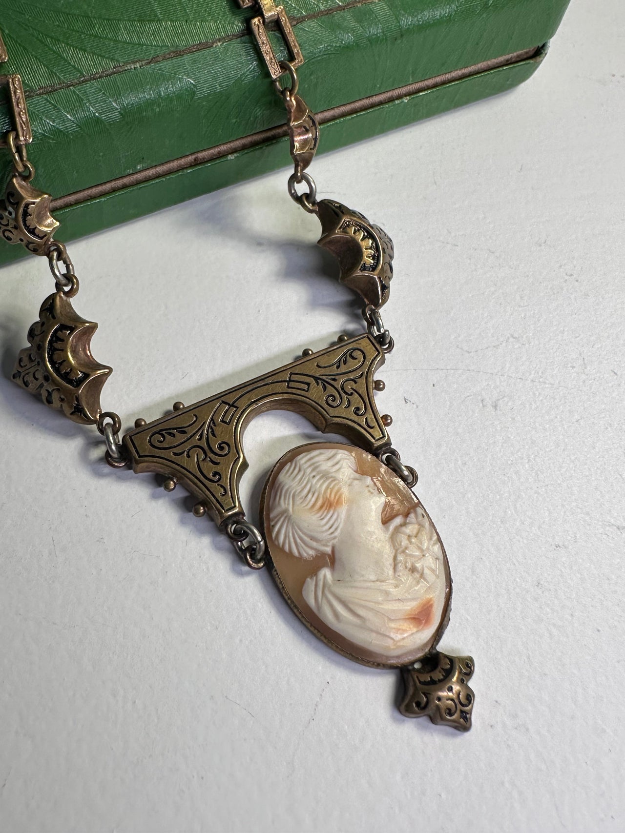 Victorian Drop Cameo Necklace Jewelry Bloomers and Frocks 