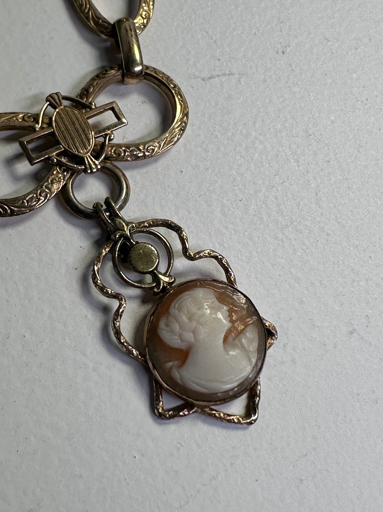 Victorian Gold Fill Cameo Necklace Bloomers and Frocks 