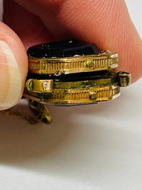 Thumbnail for Victorian Gold Filled Reversed Cameo Fob Necklace Devil's Details 