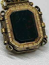 Thumbnail for Victorian Gold Filled Reversed Cameo Fob Necklace Devil's Details 