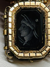 Thumbnail for Victorian Gold Filled Reversed Cameo Fob Necklace Devil's Details 