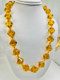 Thumbnail for 1930s Amber Czech Glass Hand Knotted Necklace Jewelry Bloomers and Frocks 