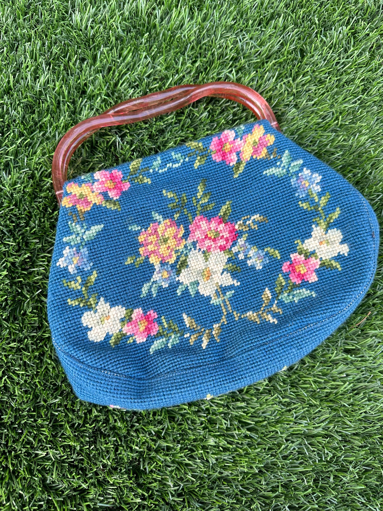 1950s Blue Embroidered Handbag Bloomers and Frocks 