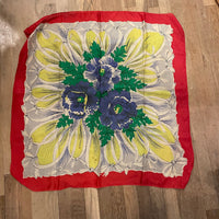 Thumbnail for 1950s Red Novelty Print Silk Scarf Scarves Bloomers and Frocks 