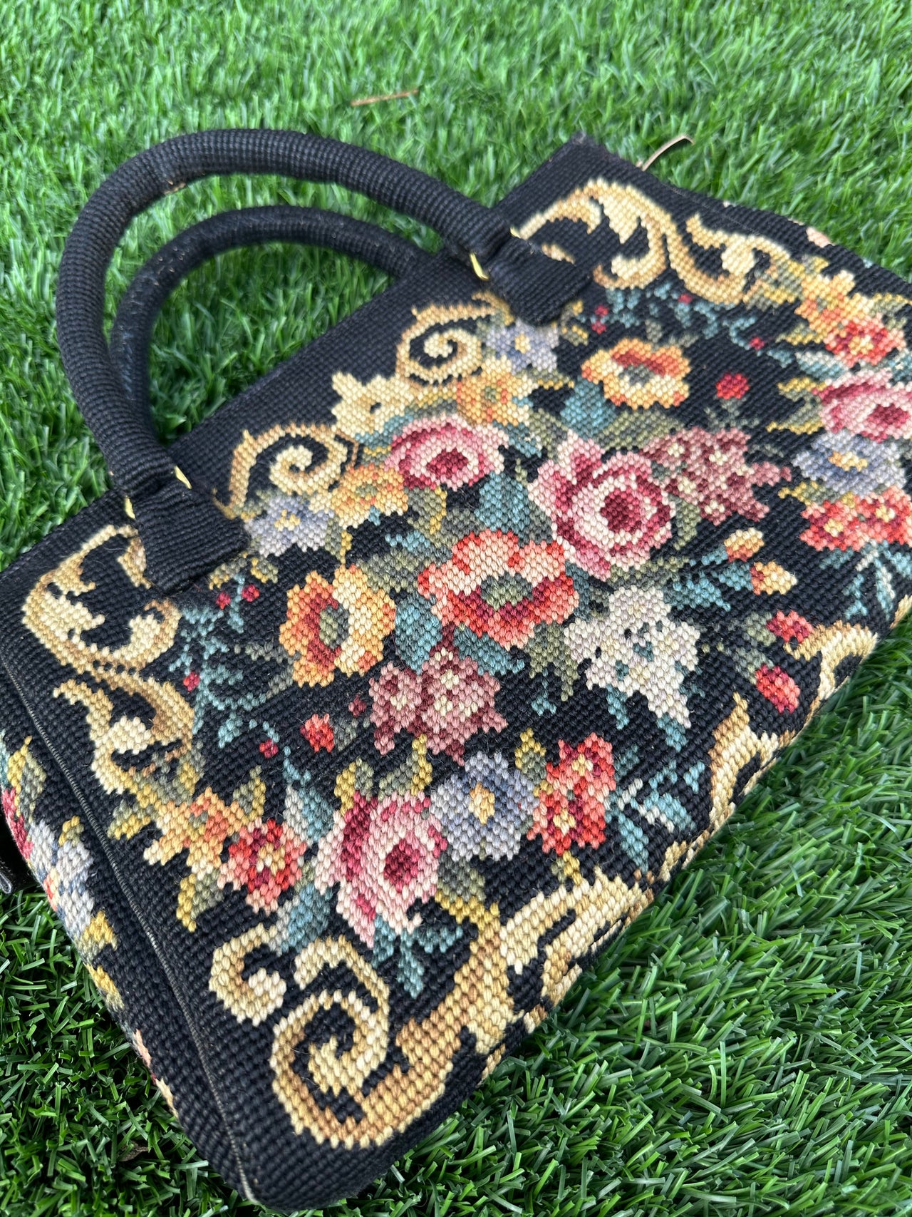 1960s Black Floral Carpetbag Bloomers and Frocks 