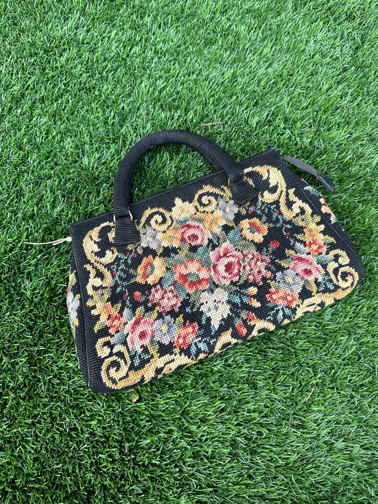 1960s Black Floral Carpetbag Bloomers and Frocks 