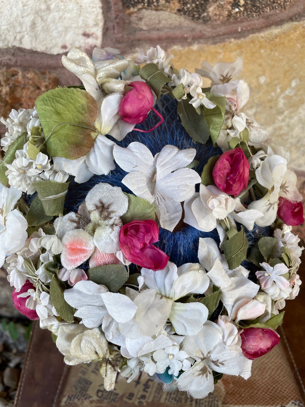 1960s Floral Blue Net Hat Hat Bloomers and Frocks 