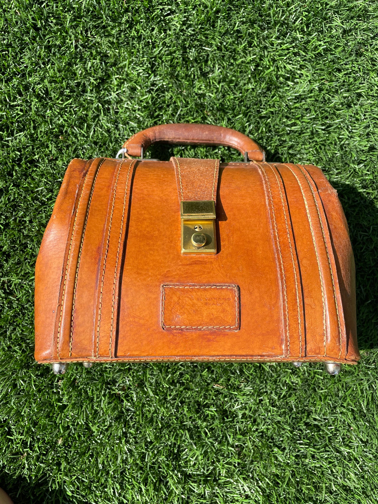 1960s Italian Leather Doctors Handbag Bloomers and Frocks 