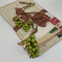 Thumbnail for 1960’s Judy Green Beaded Grapes Necklace and Earrings Set Bloomers and Frocks 