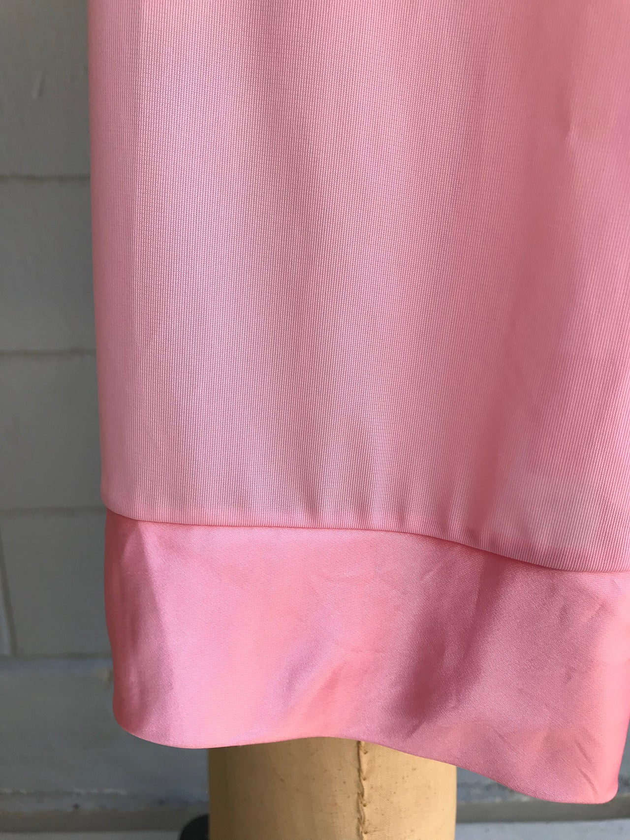 1960s Pink Nightgown with Satin Trim on Neck and Hem Bloomers and Frocks 
