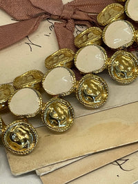 Thumbnail for 1960s Wide Gold and Cream Bracelet Bloomers and Frocks 