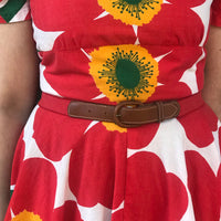 Thumbnail for 1970s Red Elastic Stretch Belt with Leather Buckle Accessory Bloomers and Frocks 
