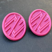 Thumbnail for 1980s Barbie Pink Oval Earrings Bloomers and Frocks 