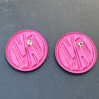 Thumbnail for 1980s Barbie Pink Oval Earrings Bloomers and Frocks 