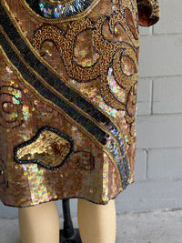 Thumbnail for 1980’s Bronze and Gold Beaded Dress Dress Bloomers and Frocks 