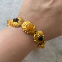 Thumbnail for 1980s Brushed Gold Black and Yellow Bracelet Bloomers and Frocks 
