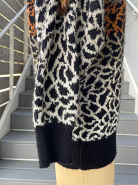 Thumbnail for 1980s Mariea Kim Animal Print Sweater with Faux Fur Accents Bloomers and Frocks 