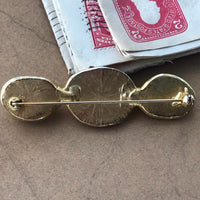 Thumbnail for 3 Stone Brown Brushed Gold Cabochon Brooch Jewelry Bloomers and Frocks 