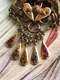 Thumbnail for Antique Brass and Garnet Brooch Jewelry Bloomers and Frocks 