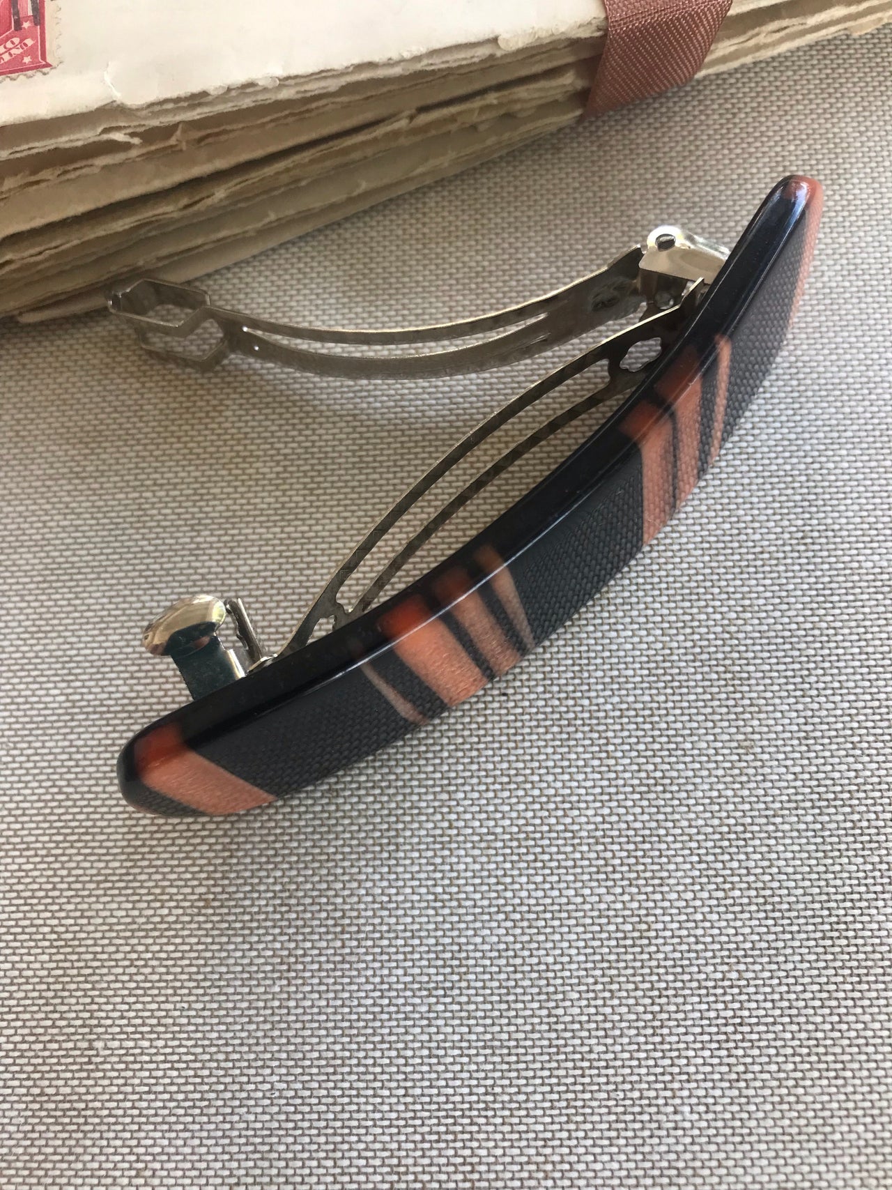 Black and Brown Stripe Barrette Accessory Bloomers and Frocks 