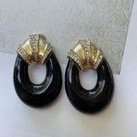 Thumbnail for Black and gold clip on earrings Jewelry Bloomers and Frocks 