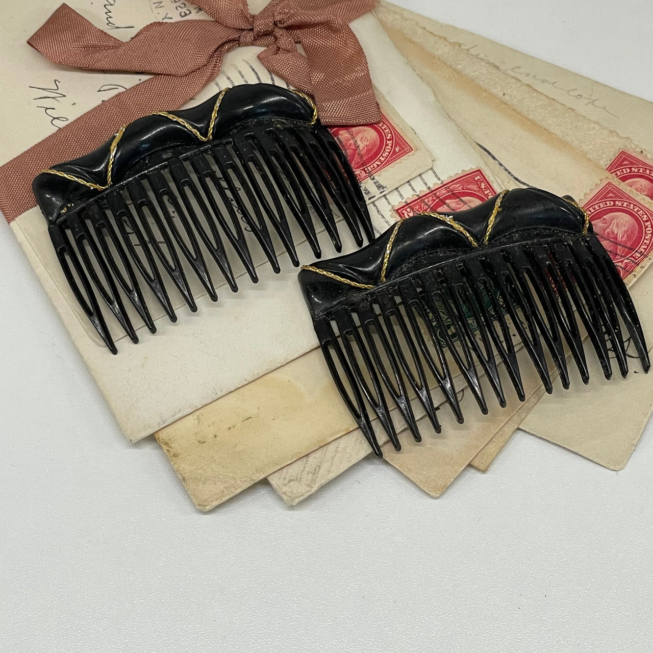 Black and Gold Hair Combs Bloomers and Frocks 