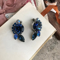 Thumbnail for Blue Rhinestone Clip Earrings Jewelry Bloomers and Frocks 