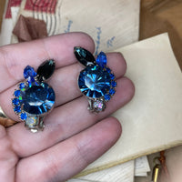 Thumbnail for Blue Rhinestone Clip Earrings Jewelry Bloomers and Frocks 