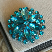 Thumbnail for Blue Rhinestone Floral Burst Brooch Jewelry Bloomers and Frocks 