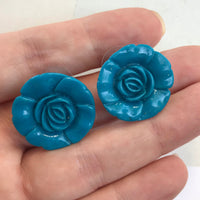 Thumbnail for Bright Teal Blue Pierced Earrings Jewelry Bloomers and Frocks 