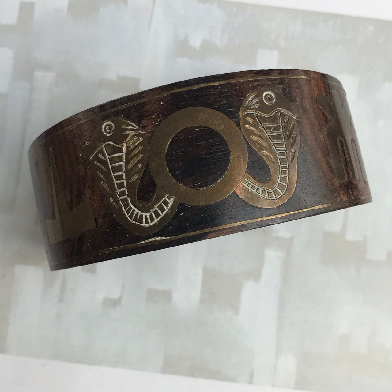 Cobra Snake Egyptian Style Wood Cuff Bracelet Jewelry Bloomers and Frocks 