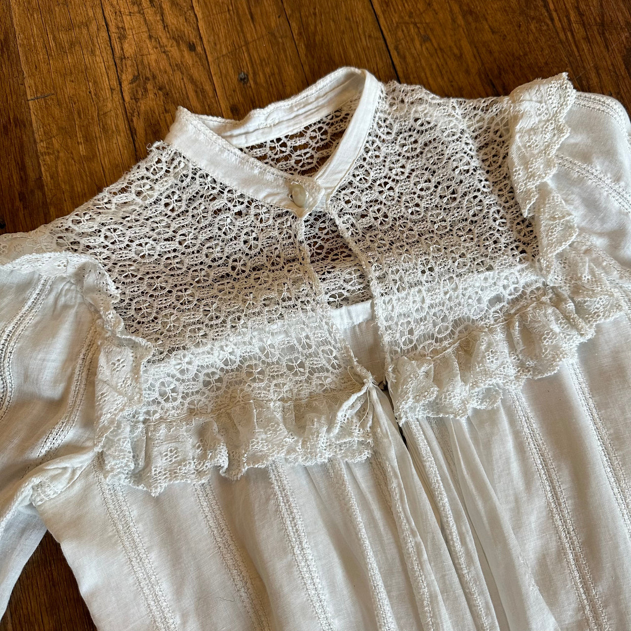 Edwardian White Long Sleeve Lace Blouse Bloomers and Frocks 