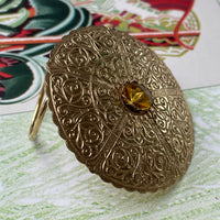 Thumbnail for Gold Amber Rhinestone Scarf Clip Accessory Bloomers and Frocks 