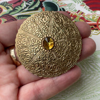 Thumbnail for Gold Amber Rhinestone Scarf Clip Accessory Bloomers and Frocks 