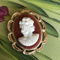 Thumbnail for Gold Cameo Brooch Jewelry Bloomers and Frocks 