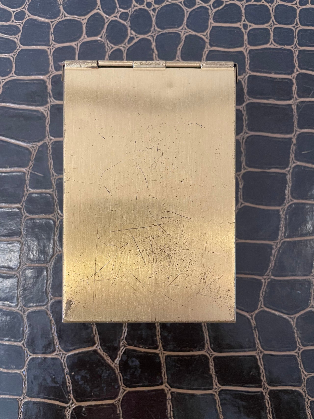 Gold Cigarette Case with Tree Design Bloomers and Frocks 