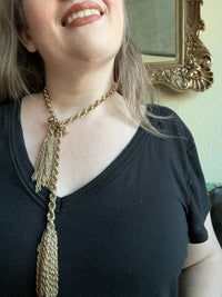 Thumbnail for Gold Tassle Lariat Necklace Bloomers and Frocks 