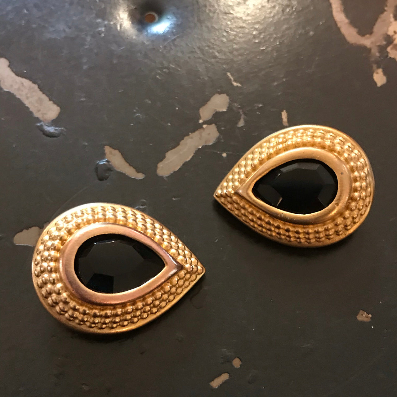 Gold Teardrop Clip Earrings Jewelry Bloomers and Frocks 